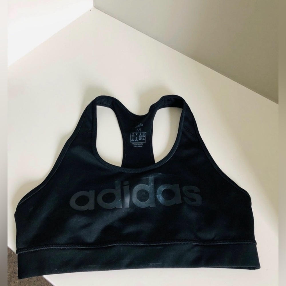 Adidas Climalite Racerback Black Sports Bra Medium NWOT